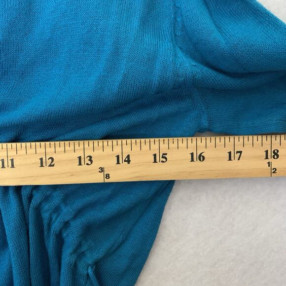 VTG Women Y2K Babydoll Cinch‎ Knit Top Sz M Turquise Coquette Soft Feminine Boho - Picture 7 of 13